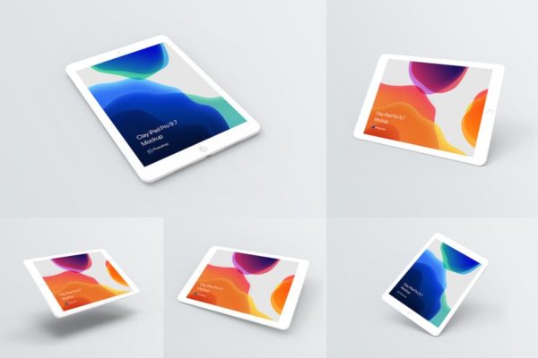 黏土材质iPad平板电脑大洋岛精选样机模板 Clay iPad Mockup