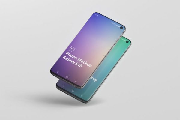 三星Galaxy S10智能手机大洋岛精选样机模板 Phone Mockup Galaxy S10