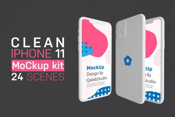 简约设计风格iPhone 11手机大洋岛精选样机套件 Clean iPhone 11 Kit