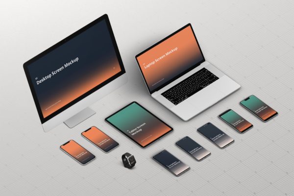 响应式设计作品效果预览智能设备大洋岛精选样机合集 Multi Device Screen Mockup Creator