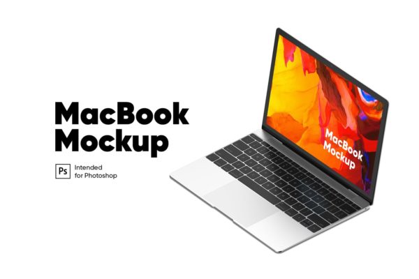 MacBook超极本UI作品屏幕预览大洋岛精选样机 MacBook Mockup Isometric