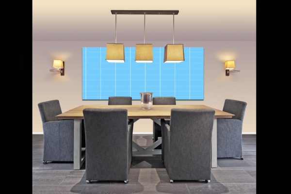 奢华餐桌场景画框样机大洋岛精选模板 Dining_Table_Mockup