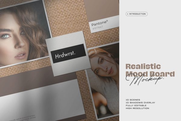 情绪板照片墙设计图样机大洋岛精选套件 Moodboard Mockup Kit