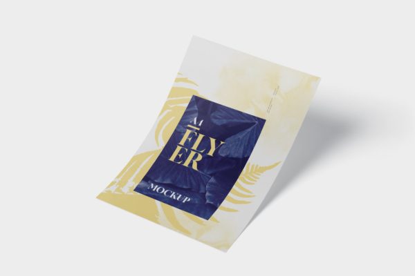 A4尺寸传单设计阴影效果图样机大洋岛精选 A4 Flyer Mock-Up