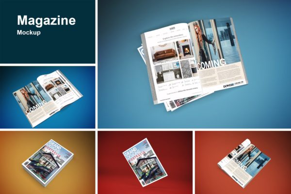 高端杂志版式设计效果图样机大洋岛精选模板 Magazine Mouckup缩略图 高端杂志版式设计效果图样机大洋岛精选模板 Magazine Mouckup