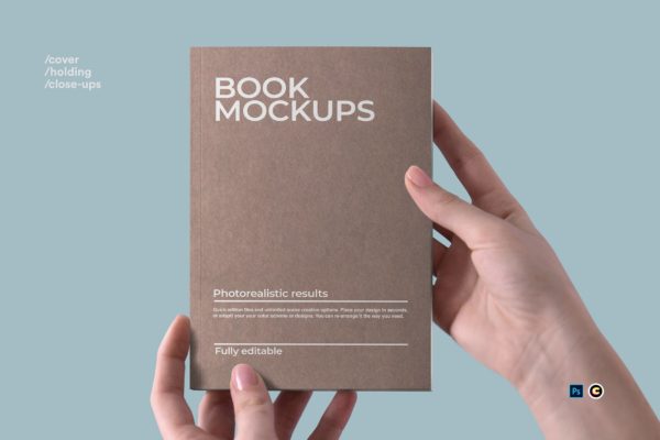 牛皮纸图书封面设计图案样机大洋岛精选 Book Mockups