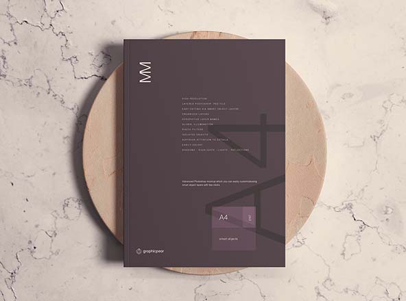 A4标准尺寸杂志封面设计图展示样机大洋岛精选 A4 Magazine Cover Mockup