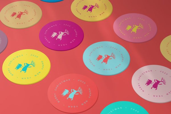 圆形卡片/贴纸设计效果图样机大洋岛精选v1 Round Cards / Stickers Mock-Ups Vol.1