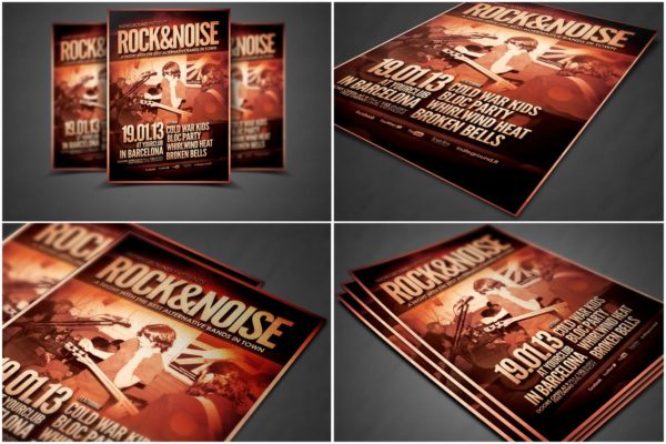 传单设计印刷效果图样机大洋岛精选模板 Flyer Mock Ups