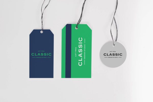 服装吊牌标签设计效果图样机大洋岛精选 Clothing Label Tag Mock Up