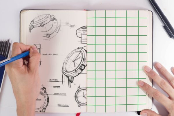 铅笔素描本创作展示样机大洋岛精选模板 Person Sketch Book Mock Up