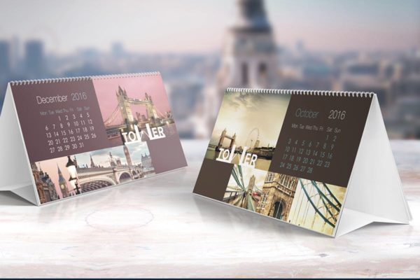 台历日历设计效果图样机大洋岛精选模板v2 Desk Calendar Mock-Up vol.2