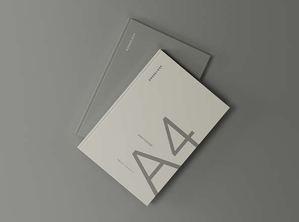 硬封图书封面设计叠放效果图样机大洋岛精选 2 Hardcover Books Mockup