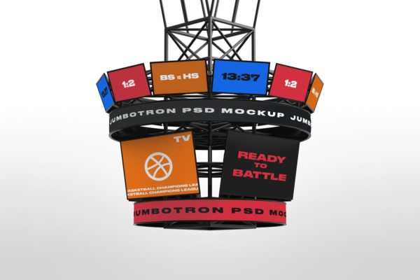 LED电视广告大屏幕预览样机大洋岛精选模板 Jumbotron Mockup