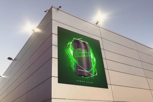 大楼外墙巨幅海报效果图样机大洋岛精选模板 Big Poster Mockup