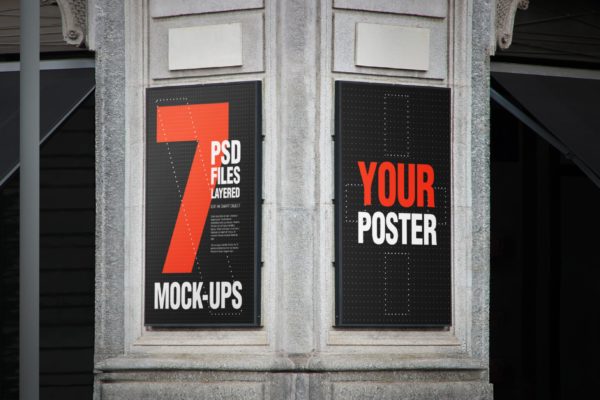 城市海报广告牌展示样机大洋岛精选模板 Urban Poster Billboard Mock-up