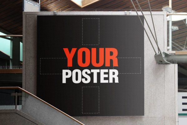 方形城市海报广告牌展示样机大洋岛精选 Urban City Poster Billboard Mock-up