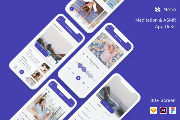 ASMR&冥想主题APP应用UI设计大洋岛精选套件 Neco – Meditation App Ui Kit缩略图 ASMR&冥想主题APP应用UI设计大洋岛精选套件 Neco – Meditation App Ui Kit