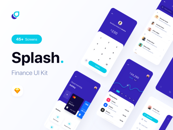 大洋岛下午茶：金融电子钱包管理应用APP UI设计Sketch模板