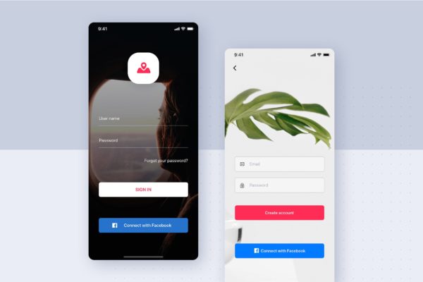 APP应用注册界面表单设计大洋岛精选模板 Sign Up Form for mobile Interface template