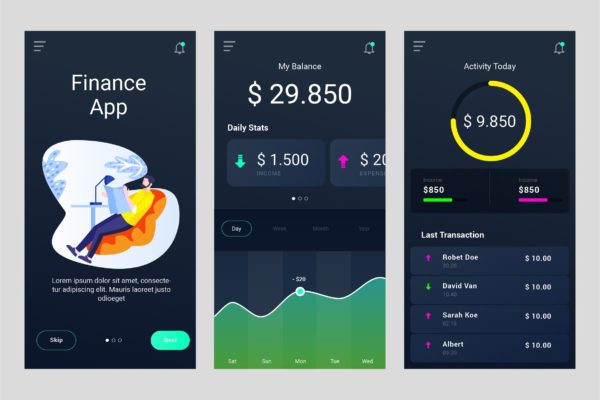 财务管理APP应用设计PSD&AI模板 Mobile Financial Management Apps PSD and AI缩略图 财务管理APP应用设计PSD&AI模板 Mobile Financial Management Apps PSD and AI