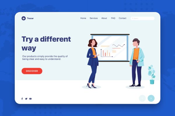 商业计划主题网页Banner&落地页设计大洋岛精选v2 Business People Presenting Web Banner
