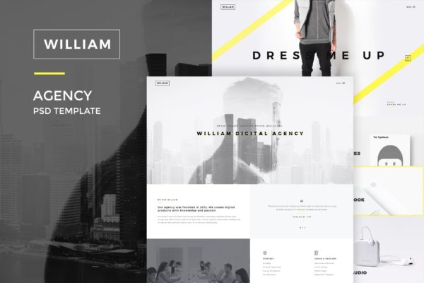 创意产品设计演示网站设计PSD模板 William : Creative Portfolio Web Template缩略图 创意产品设计演示网站设计PSD模板 William : Creative Portfolio Web Template