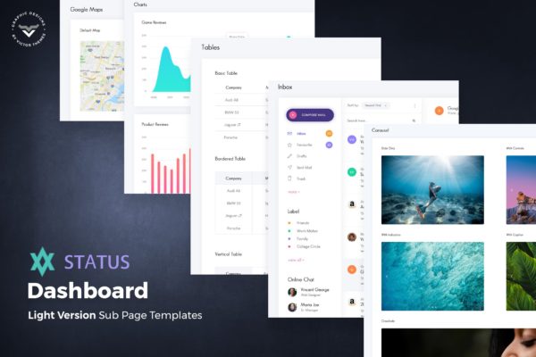 现代设计风格管理仪表板PSD模板 Status – Admin Dashboard PSD Template缩略图 现代设计风格管理仪表板PSD模板 Status – Admin Dashboard PSD Template