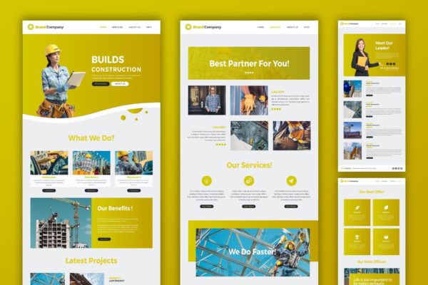 建筑/基建公司官方网站设计大洋岛精选模板 Construction | Web Template