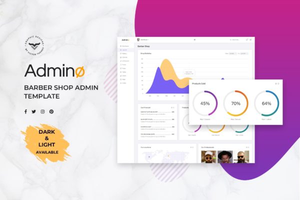 沙龙美发理发店网站后台设计UI套件 Barber Shop Admin Dashboard UI Kit缩略图 沙龙美发理发店网站后台设计UI套件 Barber Shop Admin Dashboard UI Kit