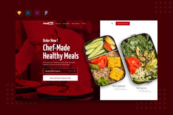 在线订餐网站界面设计大洋岛精选模板 DailyUI.V14 Online Daily Catering Order Website