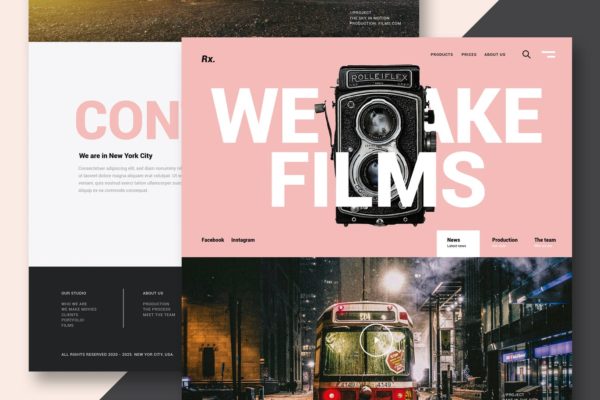 创意视频拍摄网站设计大洋岛精选模板 Video & Design – Website