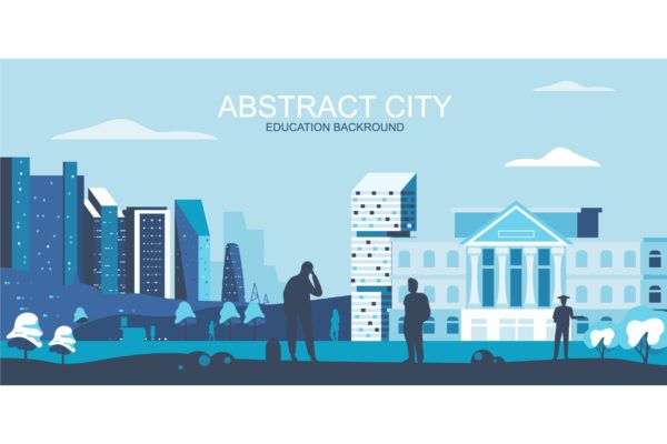 城市教育主题网站Header设计矢量插画 Education City Vector Illustration Header Website缩略图 城市教育主题网站Header设计矢量插画 Education City Vector Illustration Header Website