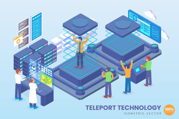 传送技术等距矢量大洋岛精选概念插画素材 Isometric Teleport Technology Vector Concept缩略图 传送技术等距矢量大洋岛精选概念插画素材 Isometric Teleport Technology Vector Concept