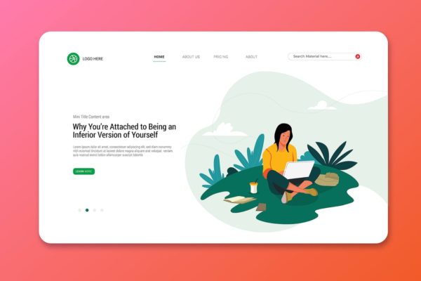 网站设计SOHO工作大洋岛精选概念插画素材 Work Header Website