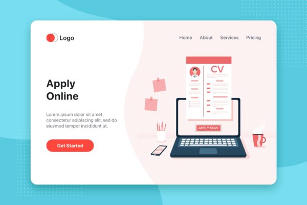 求职招聘人力资源主题大洋岛精选概念插画设计素材v1 Job Search Human Resources Recruitment Career