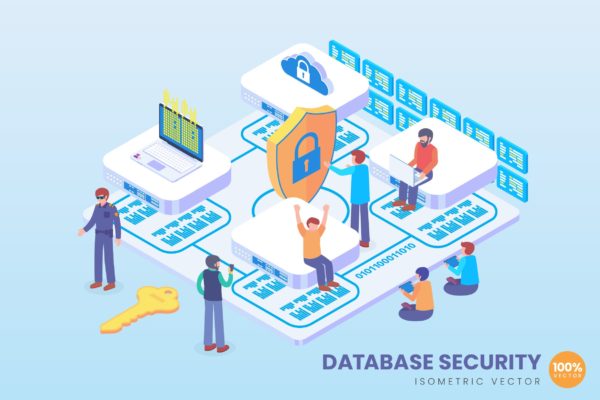 数据库安全等距矢量科技大洋岛精选概念插画v2 Isometric Database Security Vector Concept缩略图 数据库安全等距矢量科技大洋岛精选概念插画v2 Isometric Database Security Vector Concept