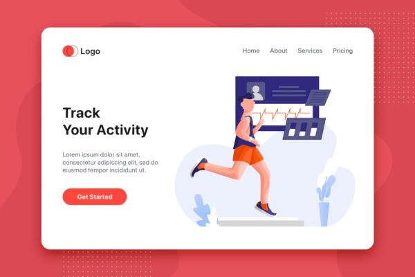 活动跟踪矢量大洋岛精选概念插画设计素材 Track your activity Illustration concept