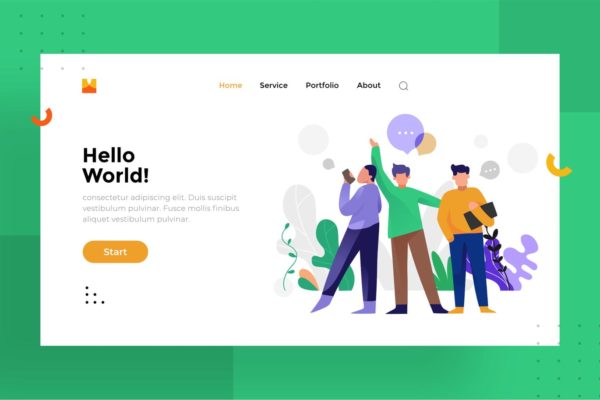 Hello world主题网站设计矢量插画素材 Hello world Illustration For Website缩略图 Hello world主题网站设计矢量插画素材 Hello world Illustration For Website