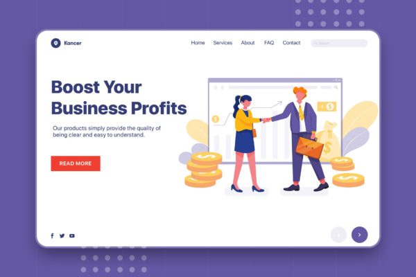 提高利润主题企业网站设计矢量插画 Boost Profits – Corporate Web Header缩略图 提高利润主题企业网站设计矢量插画 Boost Profits – Corporate Web Header