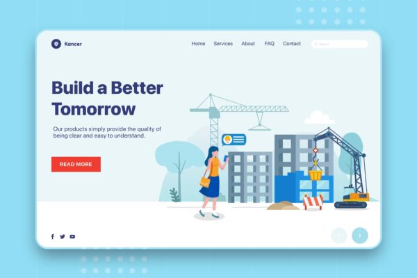 房地产网站矢量大洋岛精选概念插画素材v7 Kancer – Real Estate Web Header Template