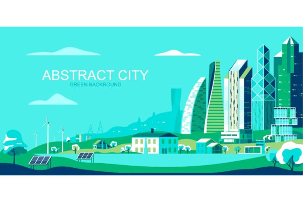 绿色城市主题网站Header设计矢量插画 Green City Vector Illustration Header Website缩略图 绿色城市主题网站Header设计矢量插画 Green City Vector Illustration Header Website