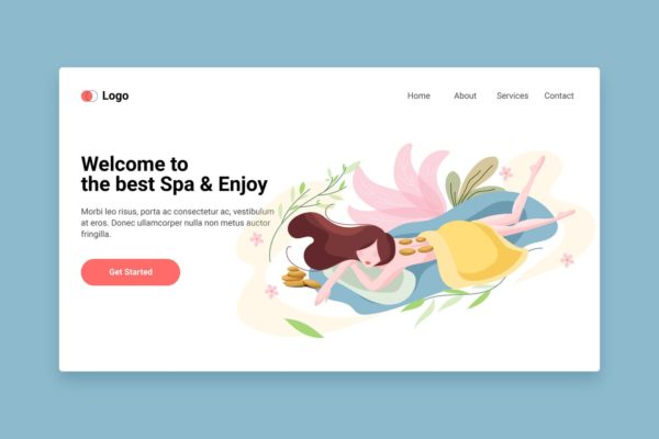 SPA美容主题矢量插画网站着陆页设计模板v5 Spa flat web template for Landing page缩略图 SPA美容主题矢量插画网站着陆页设计模板v5 Spa flat web template for Landing page