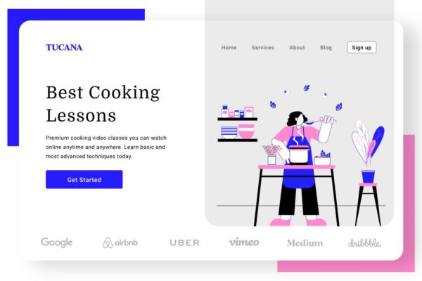 烹饪主题网站设计矢量插画设计素材 Cooking缩略图 烹饪主题网站设计矢量插画设计素材 Cooking