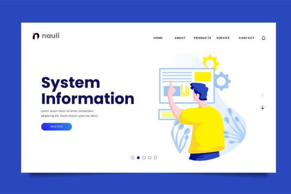 系统信息主题网站设计矢量插画素材 System Information Web Header PSD and AI Vector缩略图 系统信息主题网站设计矢量插画素材 System Information Web Header PSD and AI Vector