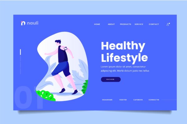 健康生活方式主题网站设计矢量插画素材 Healthy Lifestyle Web Header PSD and AI Vector缩略图 健康生活方式主题网站设计矢量插画素材 Healthy Lifestyle Web Header PSD and AI Vector
