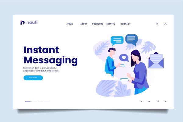 即时消息主题网站设计矢量插画素材 Instant Messaging Web Header PSD and AI Vector缩略图 即时消息主题网站设计矢量插画素材 Instant Messaging Web Header PSD and AI Vector