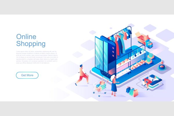 网上购物主题扁平化网站设计等距大洋岛精选概念插画 Online Shopping Isometric Flat Concept Header缩略图 网上购物主题扁平化网站设计等距大洋岛精选概念插画 Online Shopping Isometric Flat Concept Header