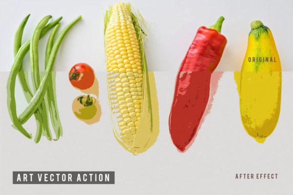 实物照片转艺术水彩绘画大洋岛精选PS动作 Art Vector Action