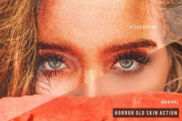 时装秀模特创意肤色彩妆特效大洋岛精选PS动作 Horror Old Skin Art Action